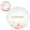Confetti Beach Ball | Orange & White Summer Event Promo | Custom Pad Print Branding