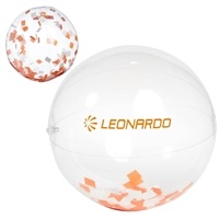Confetti Beach Ball | Orange & White Summer Event Promo | Custom Pad Print Branding