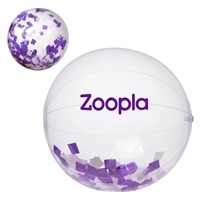 Purple & White Confetti Beach Ball 16" | Custom Inflatable Giveaway | Pad Print Branding