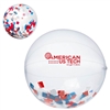 Red, White & Blue Confetti Beach Ball 16" | Custom Patriotic Inflatable | Pad Printed