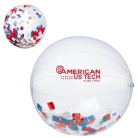 Red, White & Blue Confetti Beach Ball 16" | Custom Patriotic Inflatable | Pad Printed