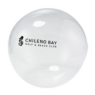 Promotional 16" Translucent Clear Beach Ball | Custom Logo Giveaway with Pad Print