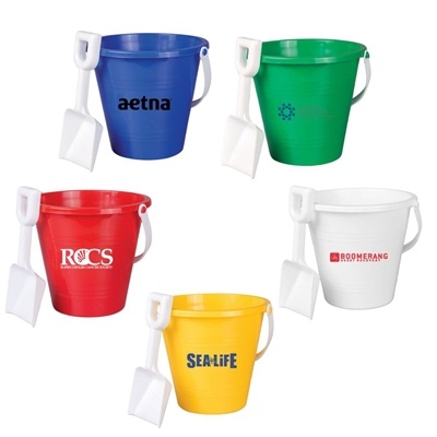 Sand Pail and Shovel 9" | USA-Made Fun Beach Giveaway with Custom Pad Printing