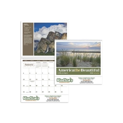America the Beautiful | Recipes Calendar | Custom Promotional Spiral Calendar