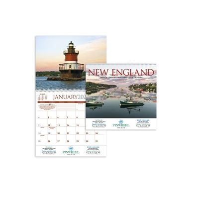 New England Spiral Calendar | Triumph Promotional Calendar | 1 Color Imprint