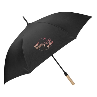 Shed Rain RPET Bamboo Stick Umbrella | Custom Silk Screen Logo