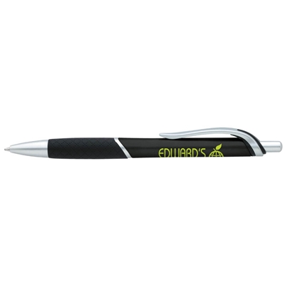Jive Pen | Retractable Pen with Textured Grip & Metallic Barrel | Silk Screen Imprint