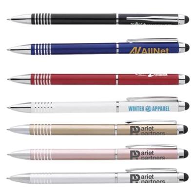 Metal Twist Pen with Stylus | Chrome Accents & Twist-Action with Silk Screen Imprint