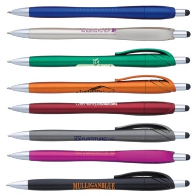 React Stylus Click Action Pen | Retractable Pen with Stylus for Promotions