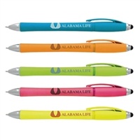 Neon Stylus Highlighter Pen Combo | Twist-Action Pen, Highlighter & Stylus in One