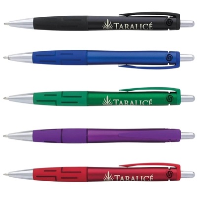 Souvenir Daven Pen | Stylish Promotional Pen with Rubberized Grip | Silk Screen Imprint