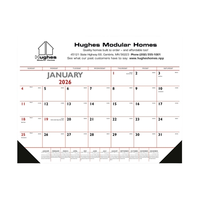 Triumph Red & Black Desk Pad Calendar | Full Color Promotional Desk Calendars