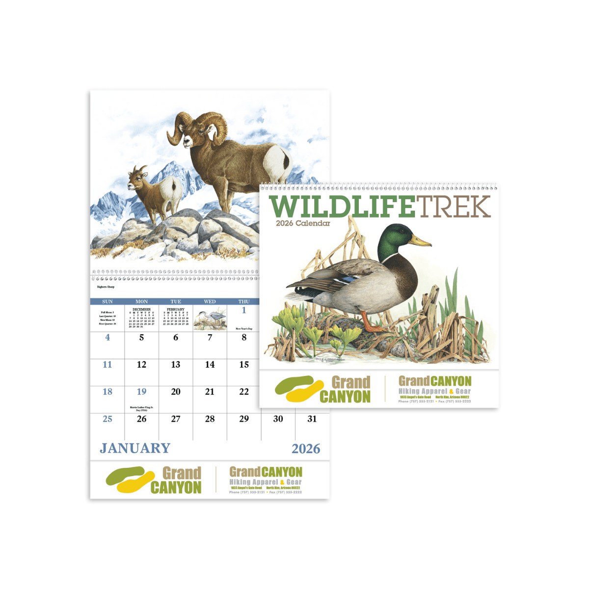 Wildlife Trek Spiral Calendar | Eco-Friendly Promotional Calendar with Custom Imprint