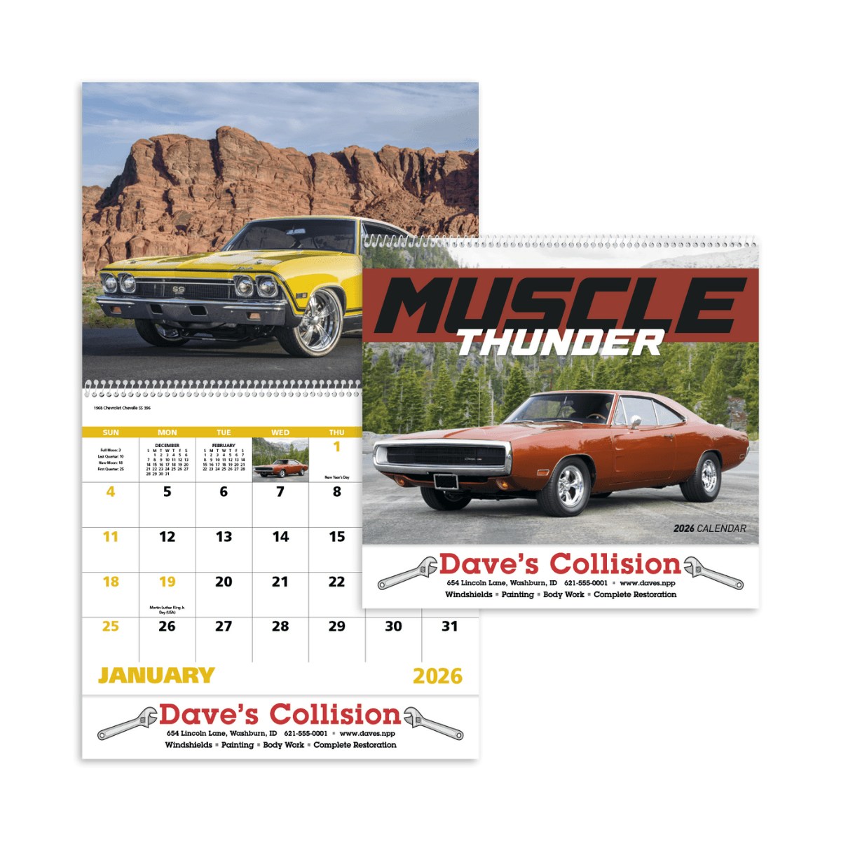 Muscle Thunder Spiral Calendar | Custom Promotional Car Calendars
