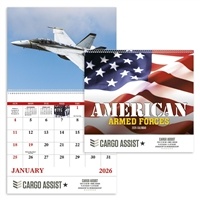 Custom American Armed Forces | Spiral Calendar | 1 Color Imprint