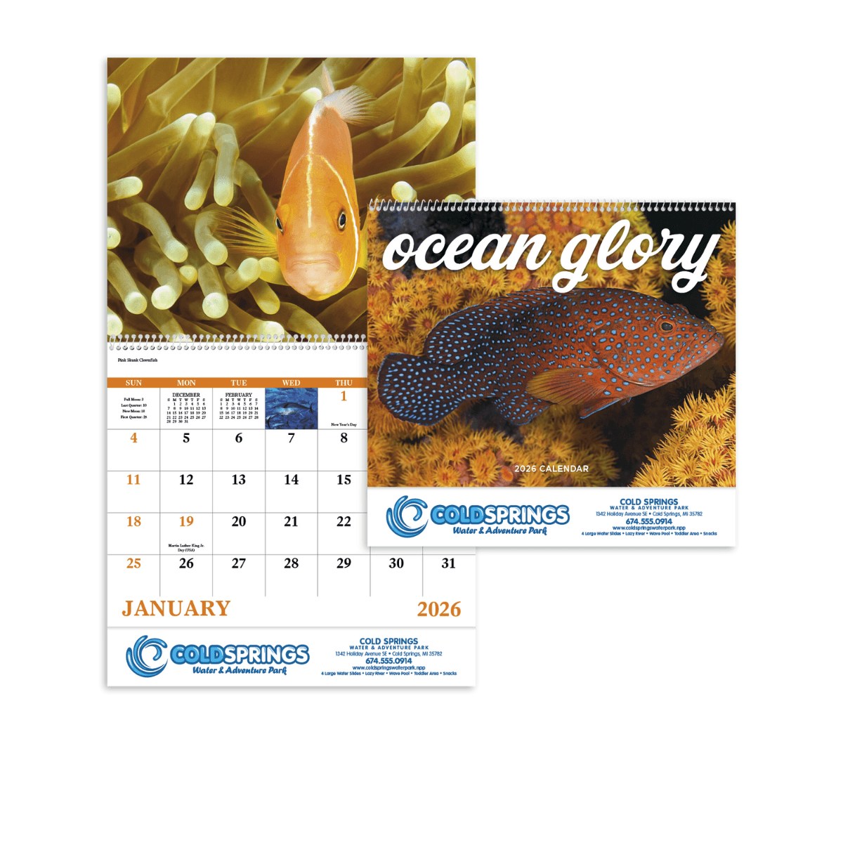 Ocean Glory Spiral Calendar | Custom Sea Life Promotional Calendar 2025
