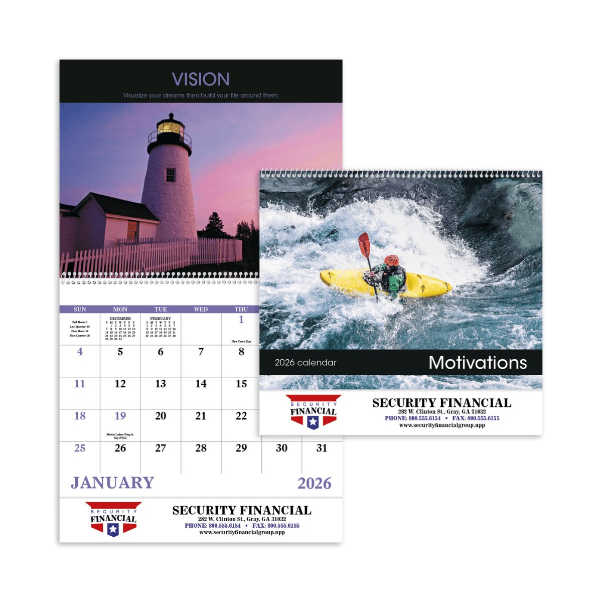 Motivations Spiral Calendar | Custom Inspirational 13-Month Calendar