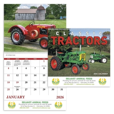 Classic Tractor Spiral Calendar | 1-Color Custom Imprint