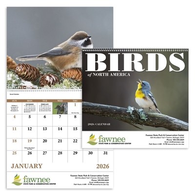 Custom | Birds of North America Spiral Calendar | 1 Color Imprint