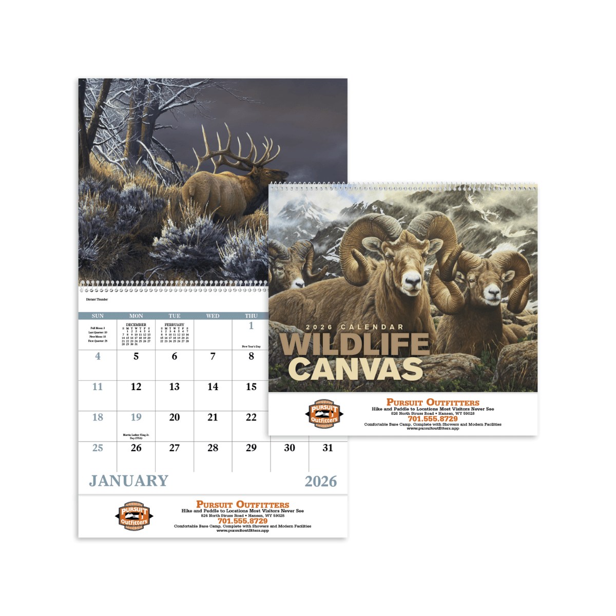 Wildlife Art Spiral Calendar | Custom Branded Promotional Calendar