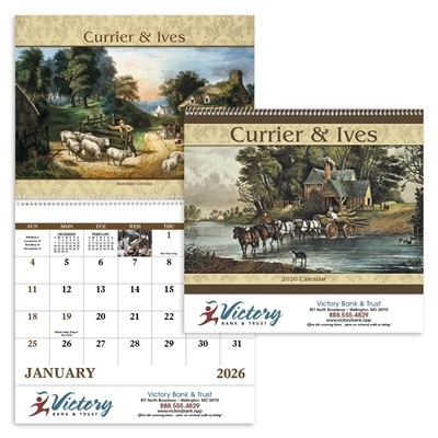 Currier & Ives Spiral Calendar | Custom Vintage Promo Calendar