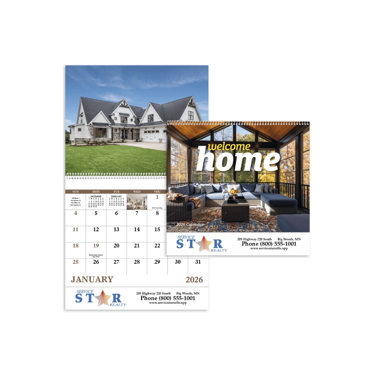 Custom Welcome Home Spiral Calendar | Personalized Real Estate Promo