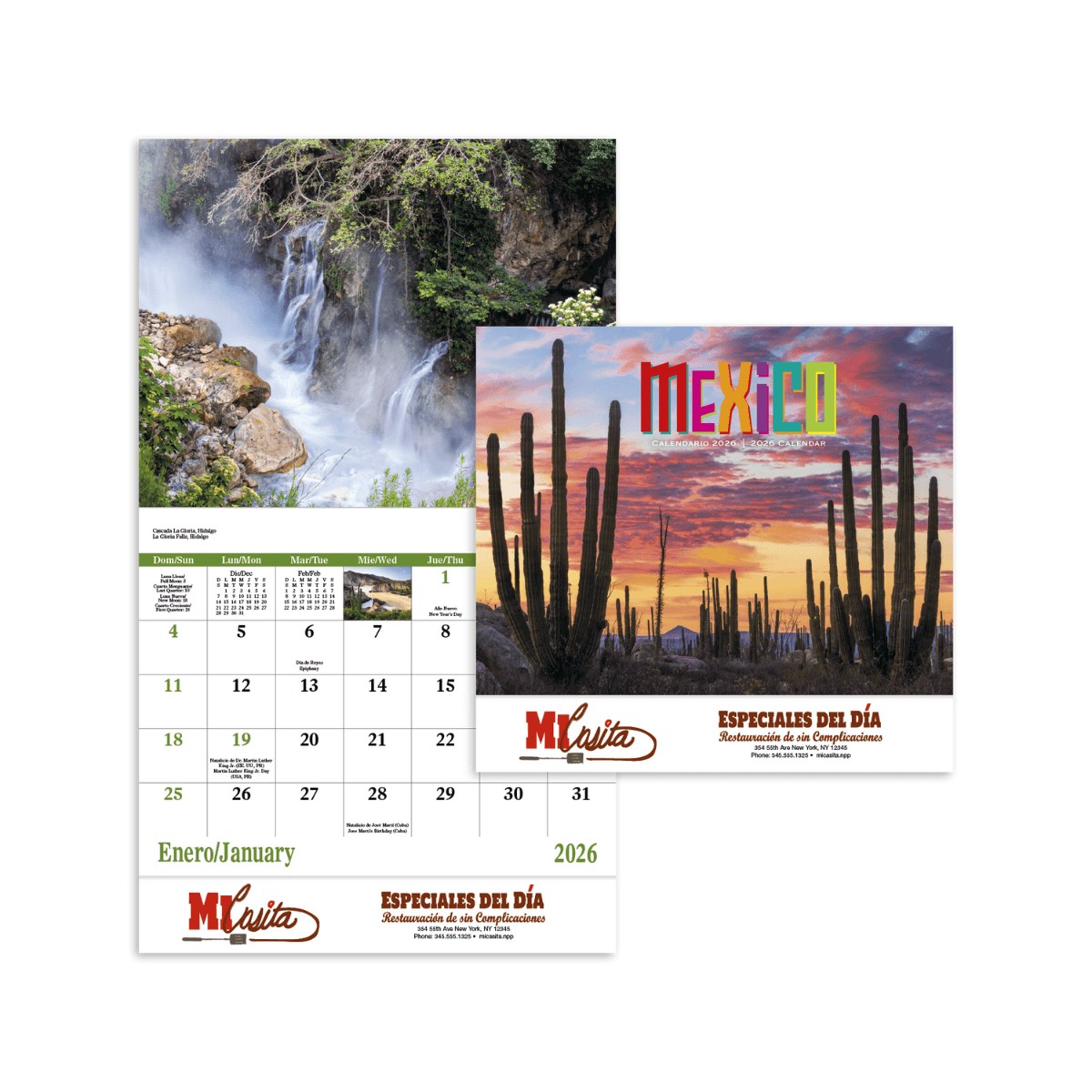 Mexico Spiral Calendar | Bilingual Spanish/English | Custom Calendar