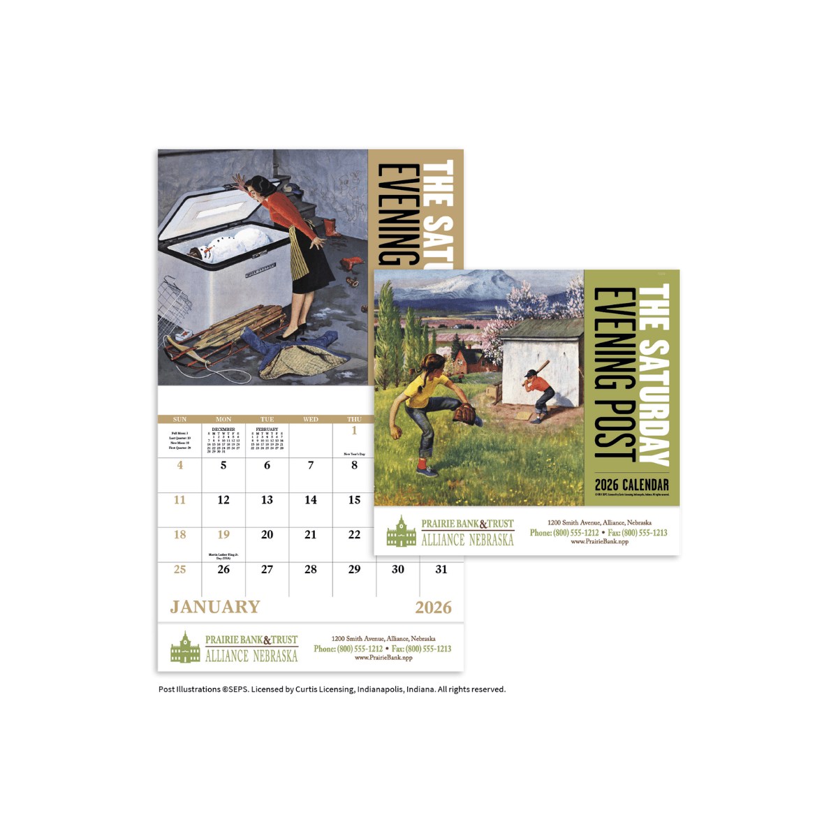 Saturday Evening Post Stapled Calendar | Nostalgic Promo Calendar USA Made