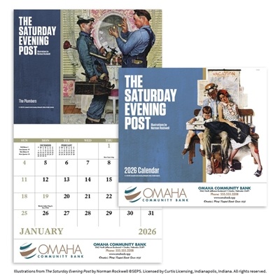 Custom Norman Rockwell Stapled Calendar | 1 Color Imprint