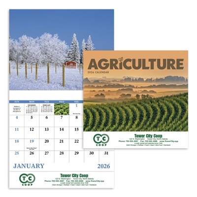 Custom Agriculture Stapled Calendar | 1 Color Imprint