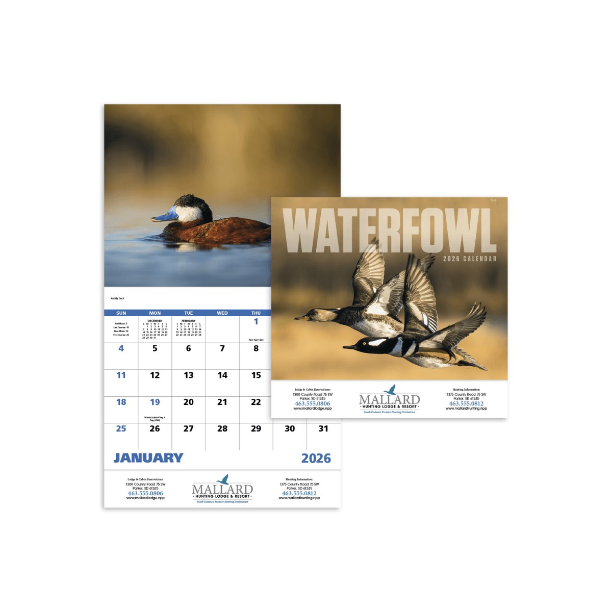 Waterfowl Stapled Calendar | Wildlife Promo Calendar | 1 Color Imprint