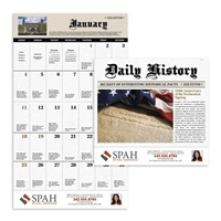Daily History Stapled Calendar | Educational Custom Promo