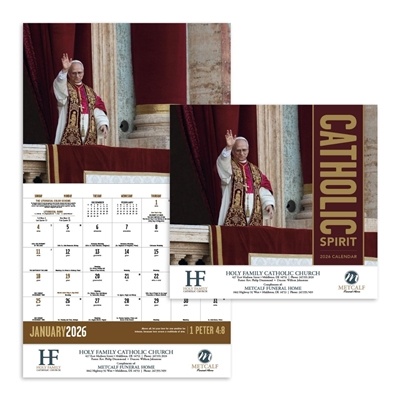 Custom Catholic Spirit Stapled Calendar | 1 Color Imprint