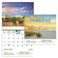 Custom Beach Paradise Stapled Calendar | 1 Color Imprint