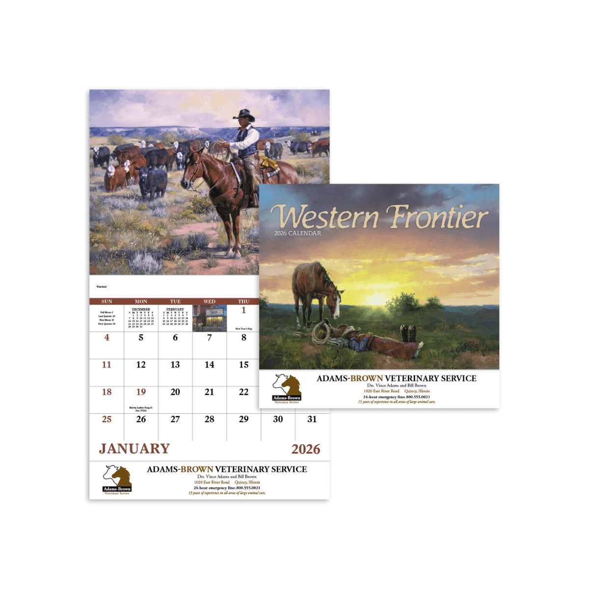 Good Value Western Frontier Stapled Calendar | Eco-Friendly Promotional Calendar