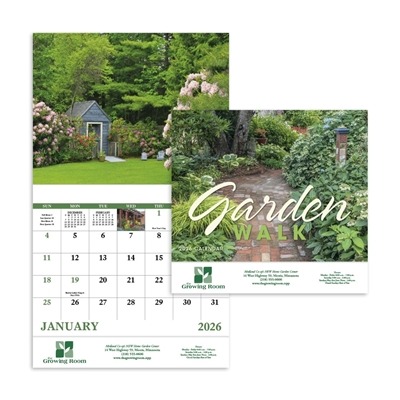 Garden Walk Stapled Calendar | Custom Nature Calendars | 1- Color Imprint