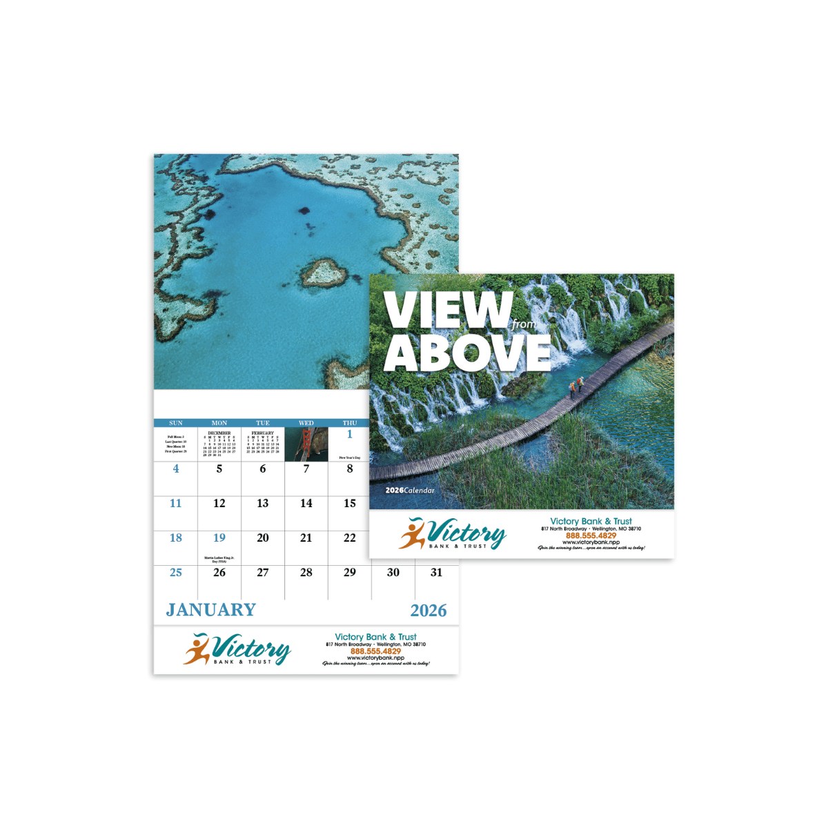 View from Above Stapled Calendar | Custom Birdâ€™s-Eye View Promo Calendar