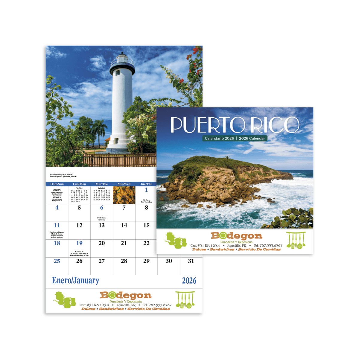 Puerto Rico Stapled Calendar | Custom Landmark Promotional Calendar 2025