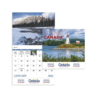 Scenic Canada Stapled Calendar | Canadian Landscape Promo Calendar 2025