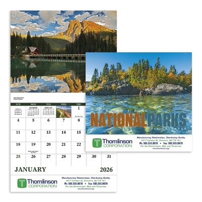 Custom Canadian National Parks Stapled Calendar | 1 Color Imprint