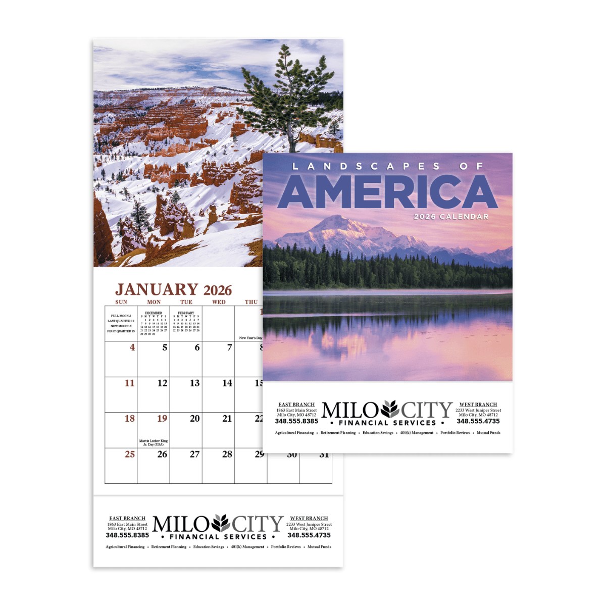 Landscapes of America Mini Calendar | Custom Scenic Pocket Calendar