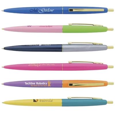 Clic Gold Plunger-Action Pen | Customizable Luxury Pen with Classic Gold Trim & Silk Screen Imprint