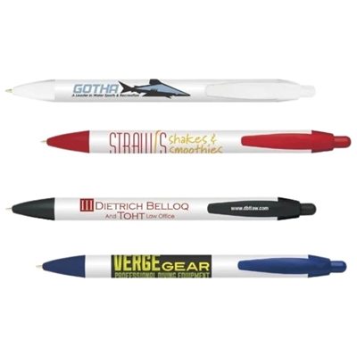 WideBody Value Click Action Pen | Plunger Mechanism, Large Silk Screen Imprint Area