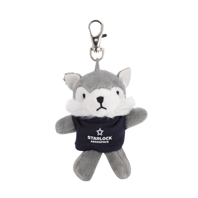 Chelsea Teddy Bear Wild Bunch 4" Plush Wolf Key Tag | Full Color, Eco-Friendly Promotional Product