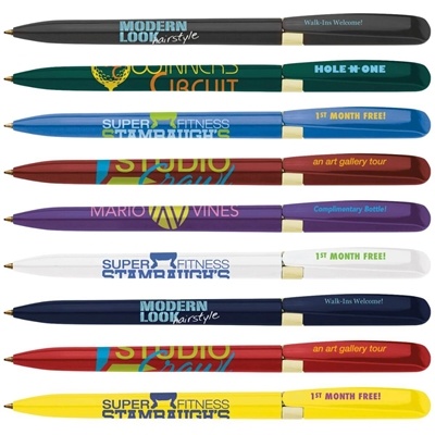 Pivo Gold Pen | Silk Screen | Custom Twist-Action Pen with Gold-Plated Trim