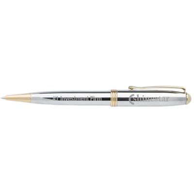 Souvenir Worthington Chrome Ballpoint Pen | Elegant Twist-Action Design with Laser Engraved