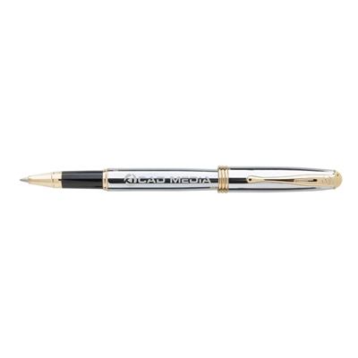Souvenir Worthington Chrome Roller Pen | Customizable with Gold Accents