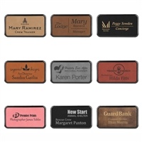 1.5x3 Vegan Leather Name Badge with Frame