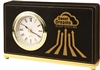 Black Horizontal Leatherette Desk Clock