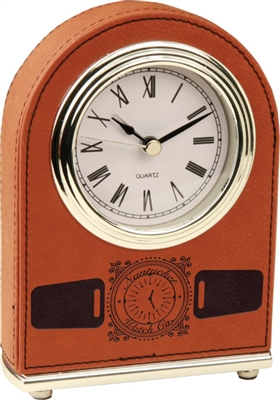 Rawhide Arch Leatherette Desk Clock